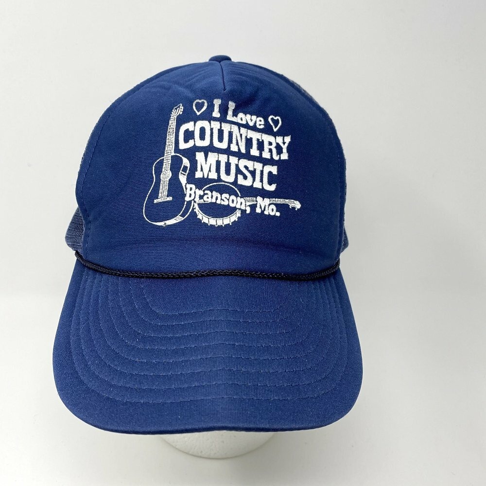 VTG I Love Country Music Branson MO Snapback Trucker Hat Cap‎ Guitar Foam Blue